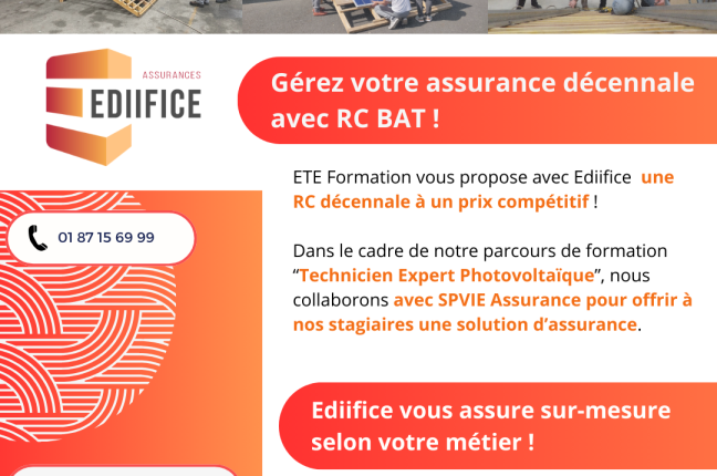 Partenariat ETE Formation – EDIIFICE