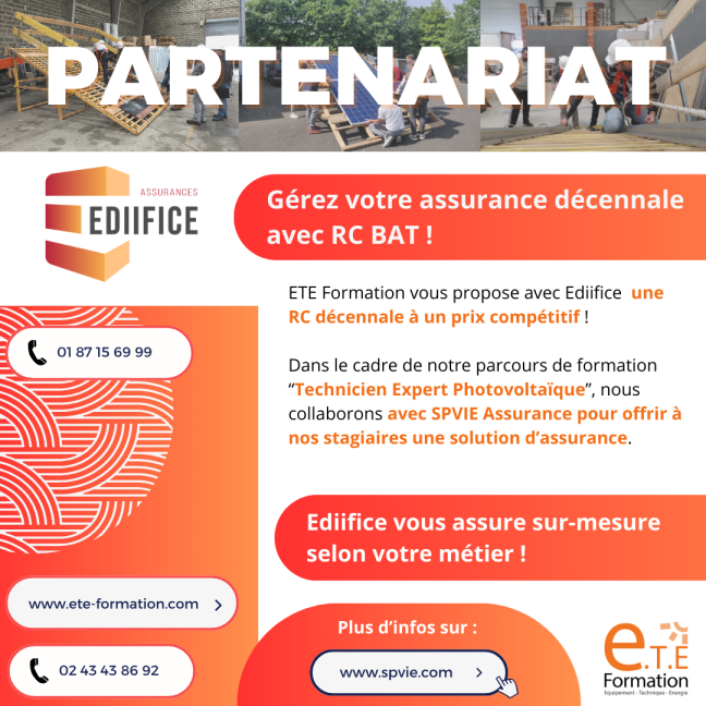 Partenariat ETE Formation – EDIIFICE